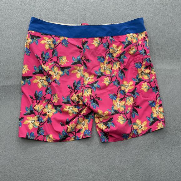 Patagonia Board Shorts Mens 36 Pink Floral Drawstring Quick Dry Swim Bottoms - Picture 2 of 7